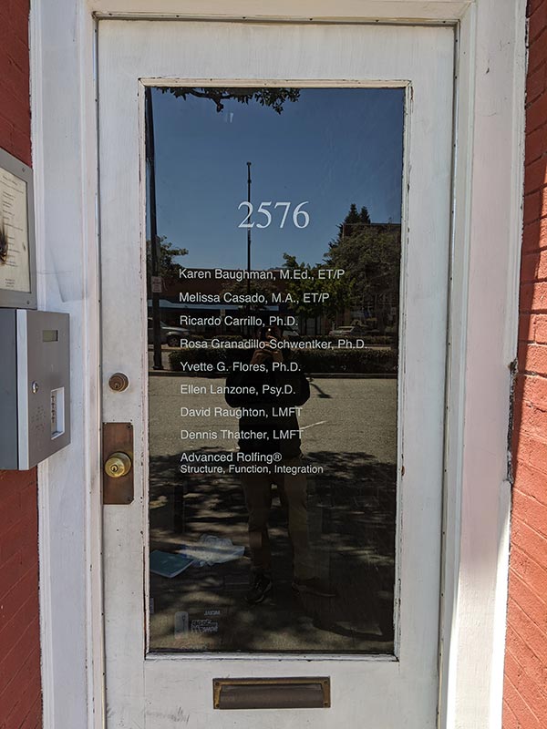 2576 Shattuck Door lettering